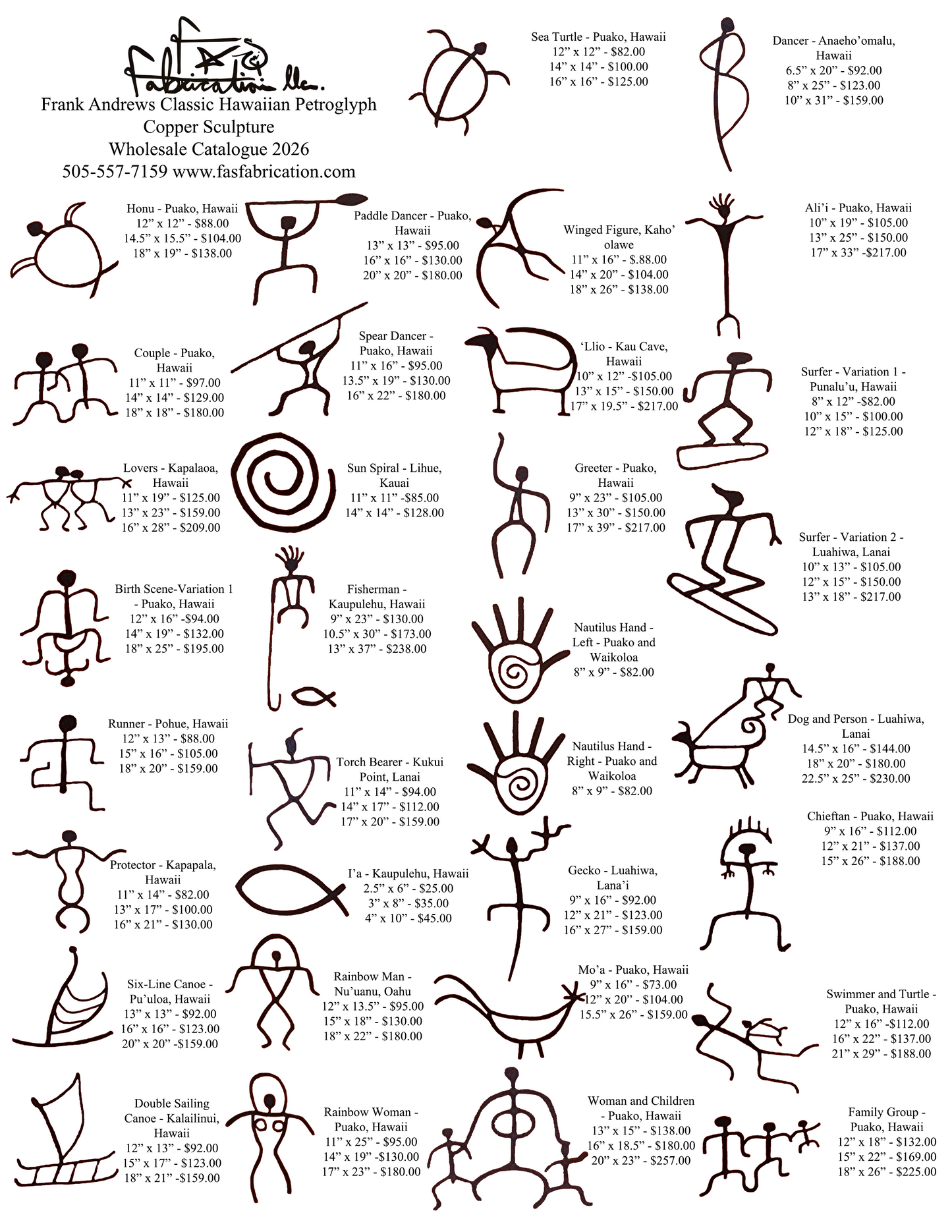 Frank Andrews Classic Hawaiian petroglyph Catalogue 2026