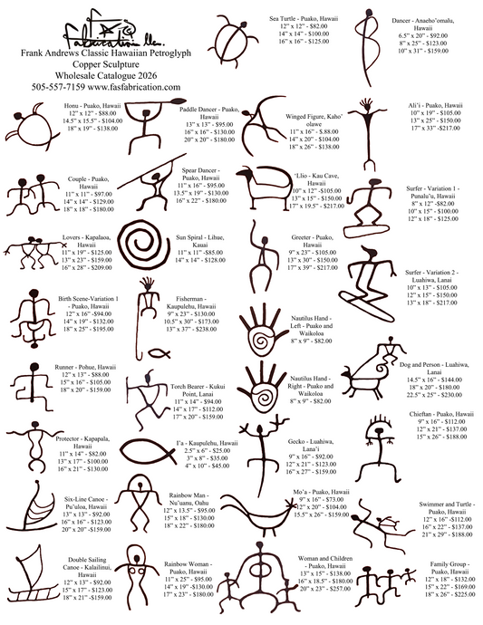 Frank Andrews Classic Hawaiian petroglyph Catalogue 2026