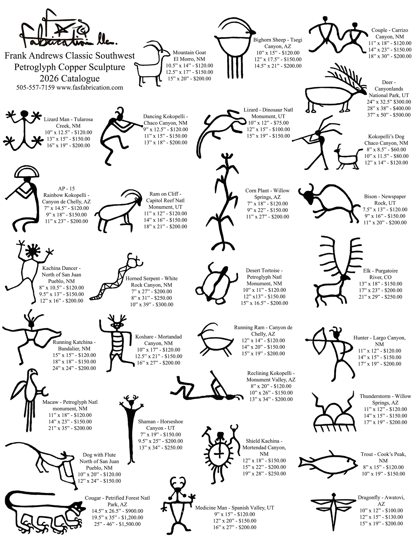 Frank Andrews Classic Southwest petroglyph Catalogue 2026