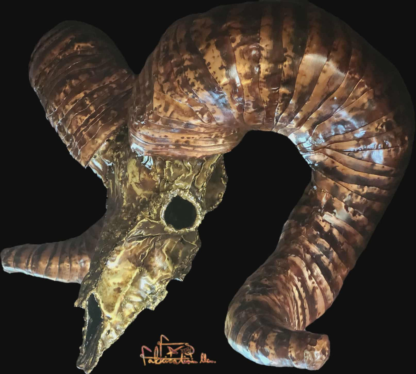 Bronze Ram Skull