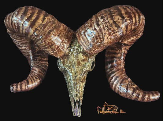 Bronze Ram Skull
