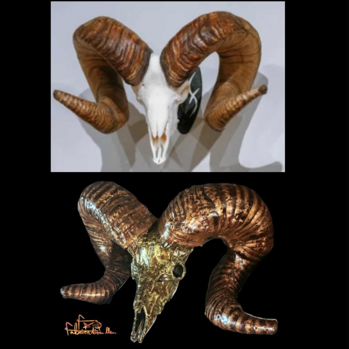 Bronze Ram Skull